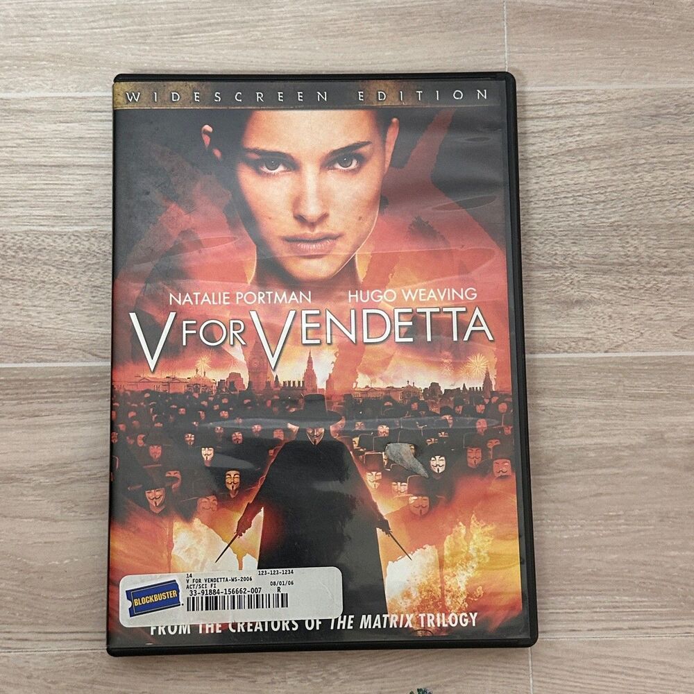 V for Vendetta DVD 2006 Widescreen Natalie Portman Hugo Weaving Sci-Fi Thriller